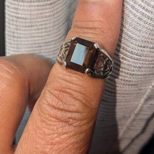 Vintage Sterling Silver Smoky Quartz Ring